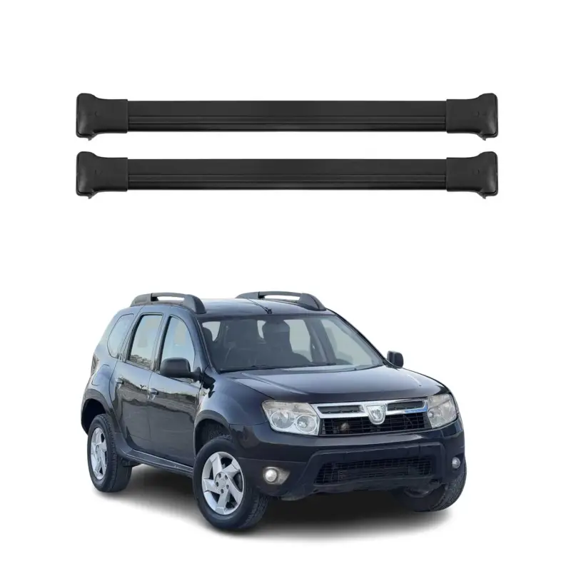 Dachträger Gepäckträger für Dacia Duster 2010-13 Pre-FL Relingträger Alu Schwarz Aktuell