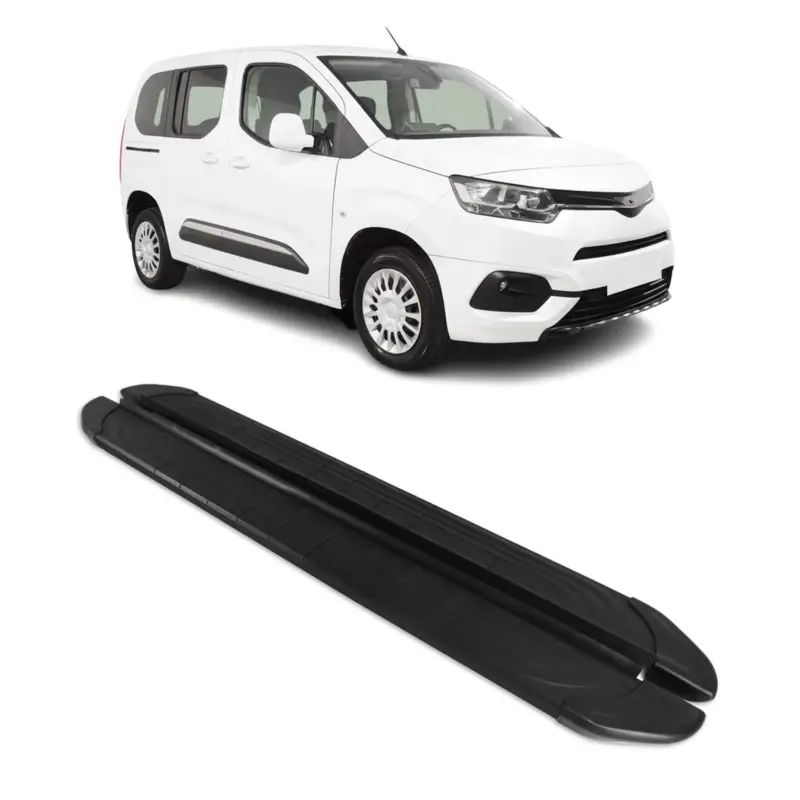 Zertifiziert Trittbretter Seitenschweller für Toyota Proace City 2019-26 Kombi L1 Schwarz Alu
