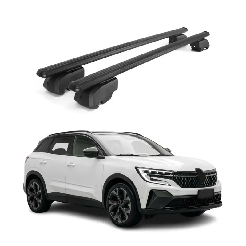 Dachträger Grundtäger für Renault Austral 2022-2026 75kg Aluminium Schwarz 2 tlg Online Kaufen