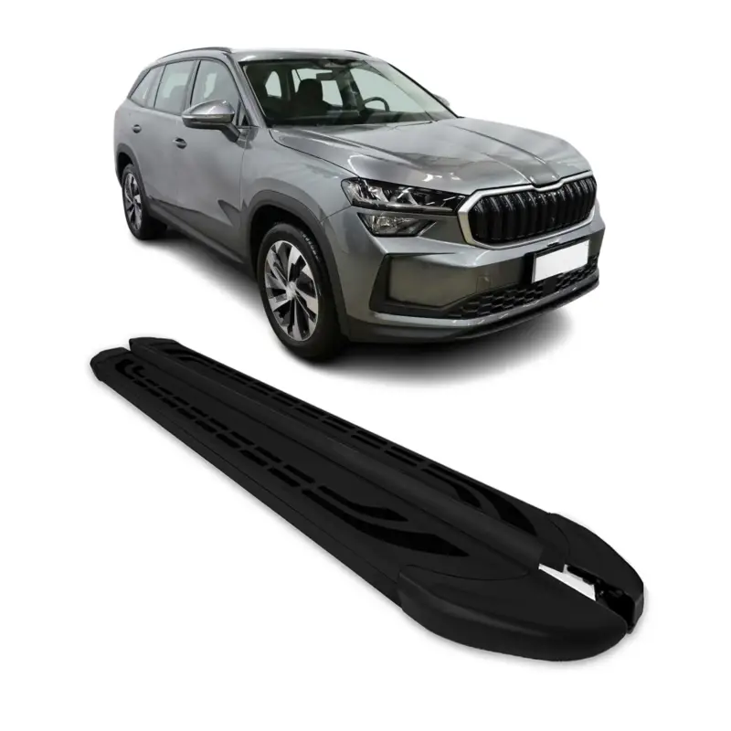 Trittbretter Seitenschweller für Skoda Kodiaq II 2024-2026 Schwarz 2 tlg Online Kaufen