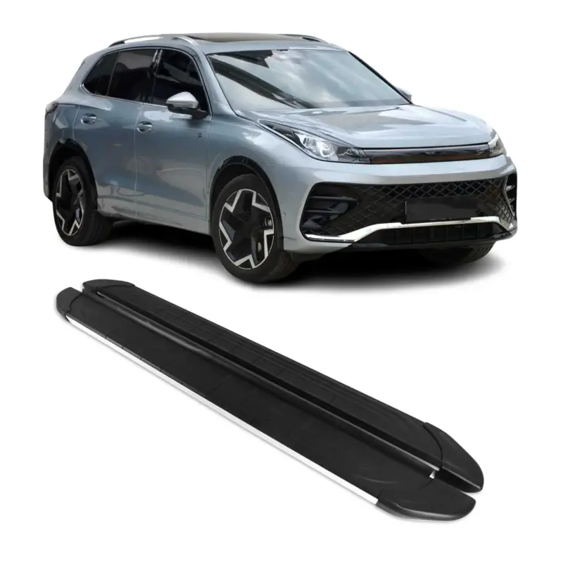 Angebot Trittbretter Seitenschweller für VW Tiguan mk3 2024-2026 Alu Schwarz Silber