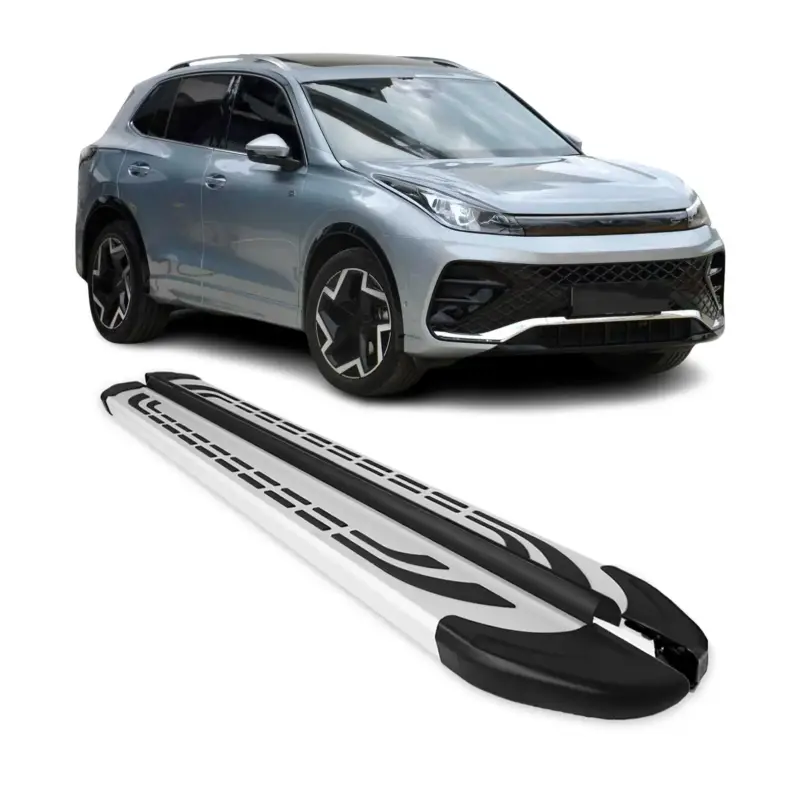 Abverkauf Trittbretter Seitenschweller für VW Tiguan mk3 2024-2026 Grau Aluminium 2tlg