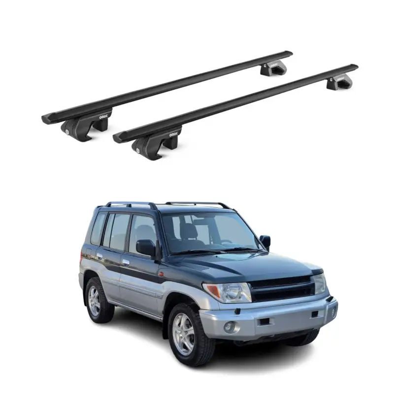 Jetzt Bestellen Dachträger für Mitsubishi Pajero Sport 1997-2008 5 tür 90kg Alu Schwarz 2x ABE