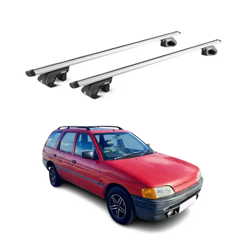 Bestseller Dachträger Grundtäger für Ford Escort Kombi 1993-2000 90kg Alu Silber 2 tlg ABE