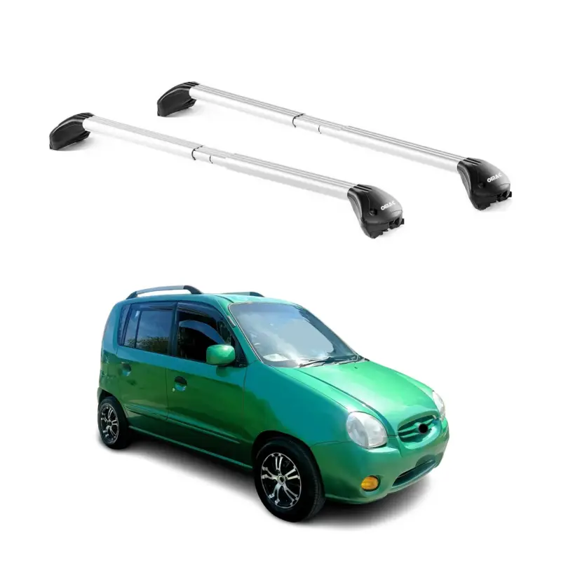 Dachträger Grundtäger für Hyundai Atos MX 1997-2008 5 tür 100kg Alu Grau 2x ABE Neue Ware
