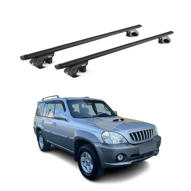 Neue Kollektion Dachträger Grundtäger für Hyundai Terracan 2001-2007 90kg Alu Schwarz 2 tlg ABE