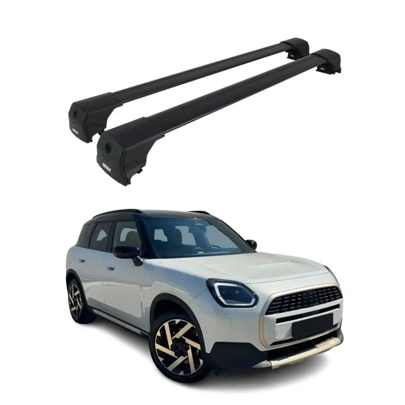 Begrenztes Angebot Dachträger Grundtäger für Mini Countryman U25 2024-2026 75kg Alu Schwarz 2 tlg