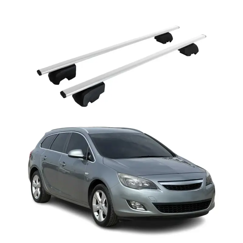 Dachträger Grundtäger für Opel Astra J Kombi 2010-2015 75kg Metall Silber 2 tlg Sichere Zahlung