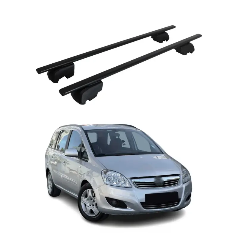 Ausverkauf Dachträger Grundtäger für Opel Zafira B 2005-2011 75kg Metall Schwarz 2 tlg