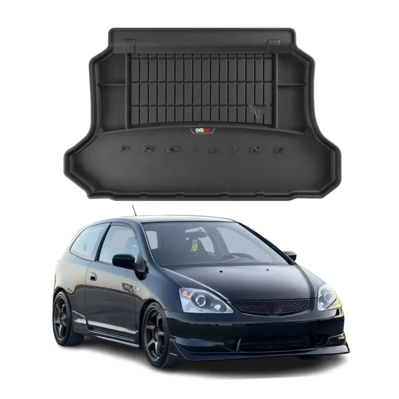 OMAC Gummi Kofferraumwanne für Honda Civic VII 2000-2005 Schrägheck TPE Schwarz Begrenztes Angebot