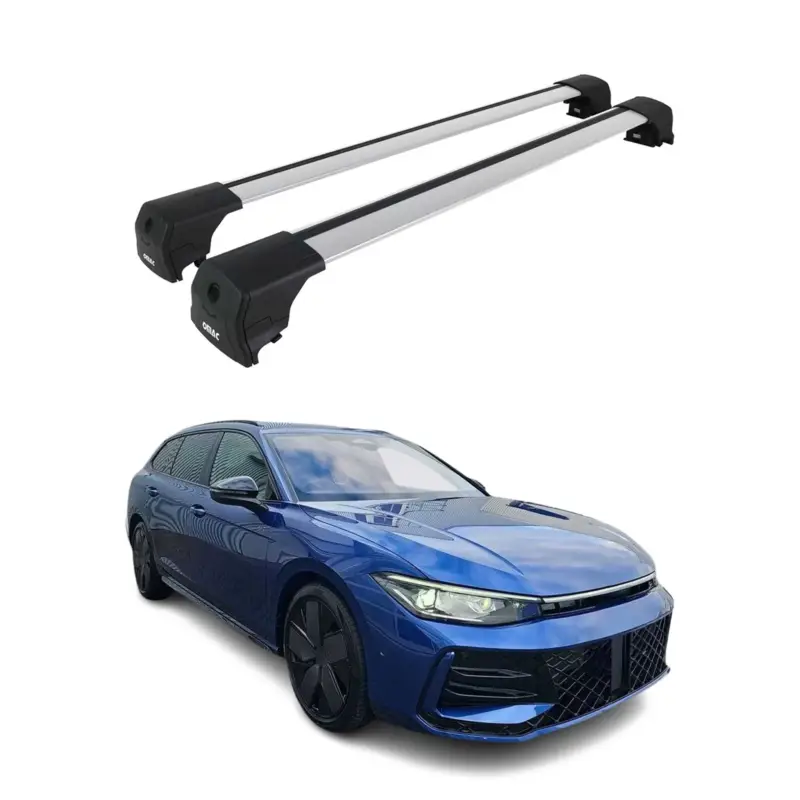 Ausverkauf Dachträger Grundtäger für VW Passat B9 Variant 2024-2026 75kg Alu Grau 2 tlg