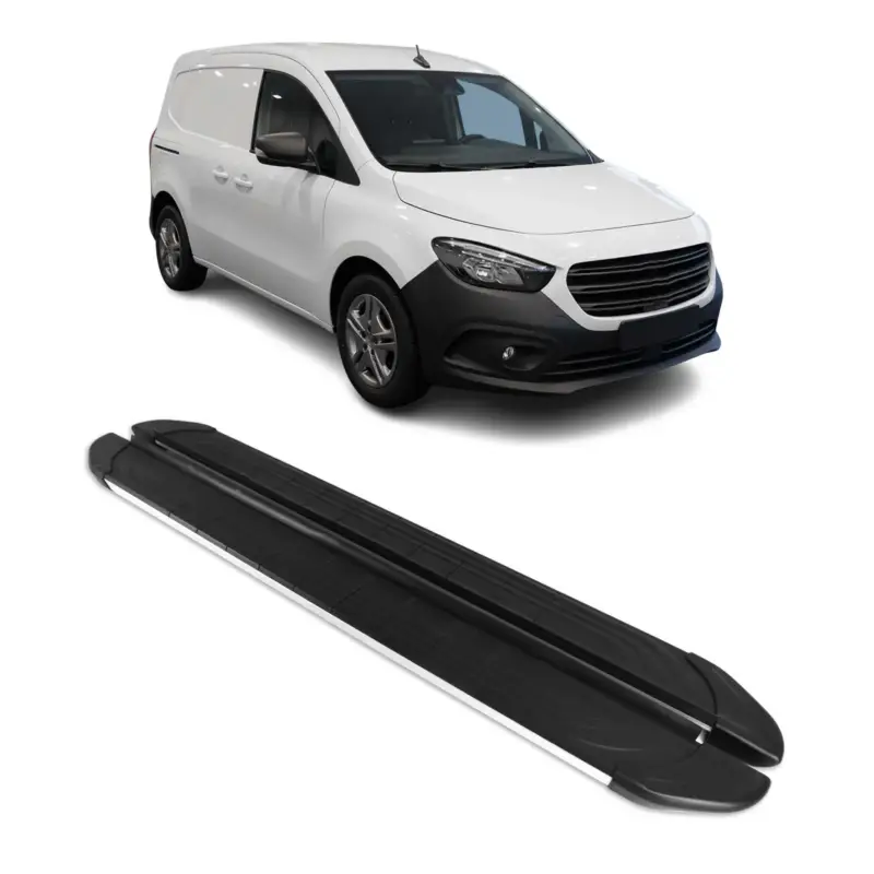 Wochenendangebot Trittbretter Seitenschweller für Mercedes Citan W420 L1 2021-2026 Schwarz Silber