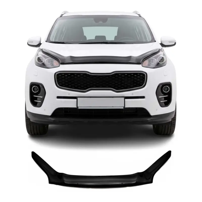 Letzte Chance Motorhaube Deflektor Steinschlagschutz für KIA Sportage 2016-2021 Schwarz Acryl