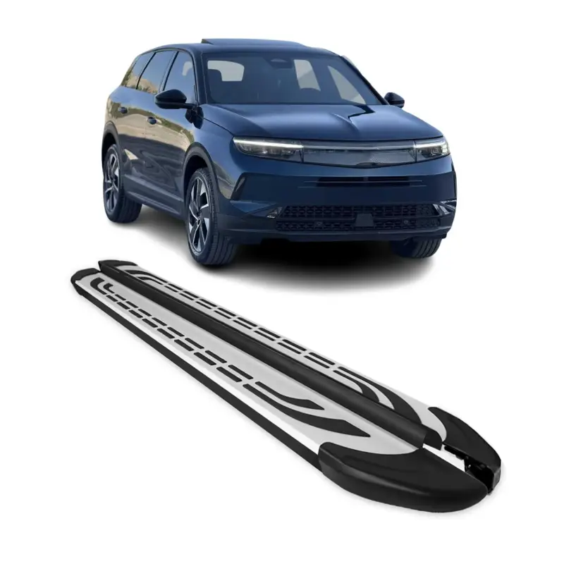 Trittbretter Seitenschweller für Opel Grandland II 2024-2026 Alu Schwarz Silber Sofort Bestellen