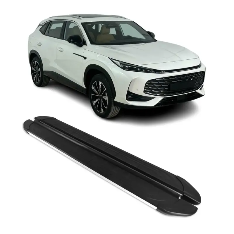 Trittbretter Seitenschweller Seitenbretter für MG HS II 2024-26 Alu Grau Schwarz Letzte Chance