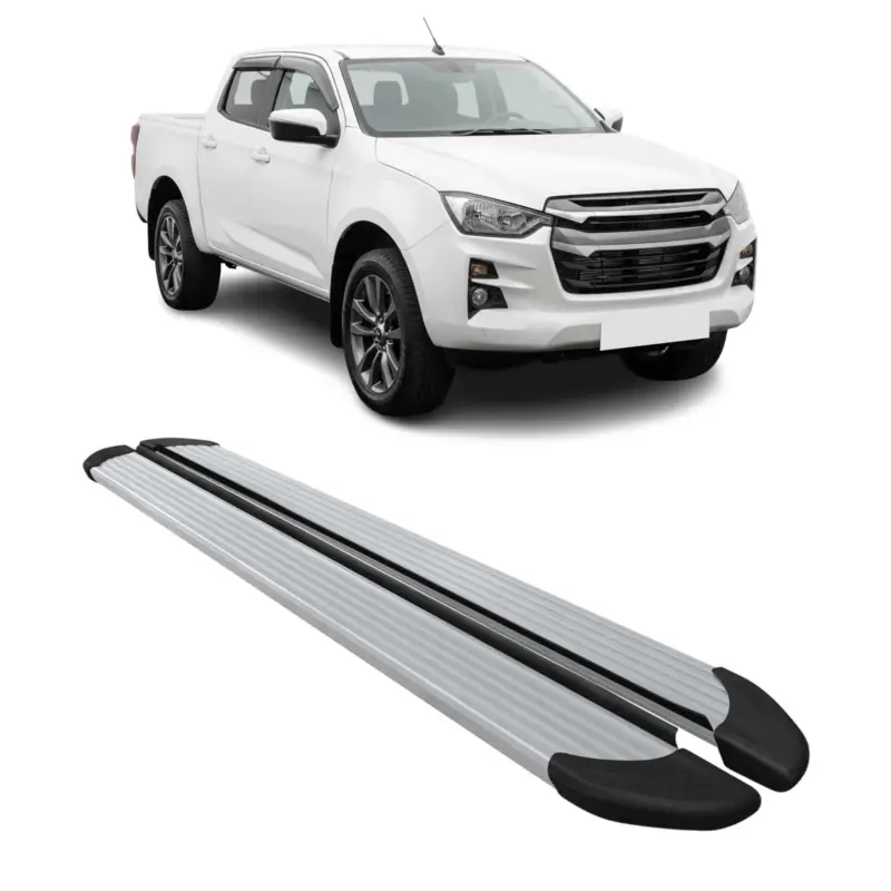 Jetzt Kaufen Seitenschweller Trittbretter Schweller für Isuzu D-max III 2019-2026 Alu Siber