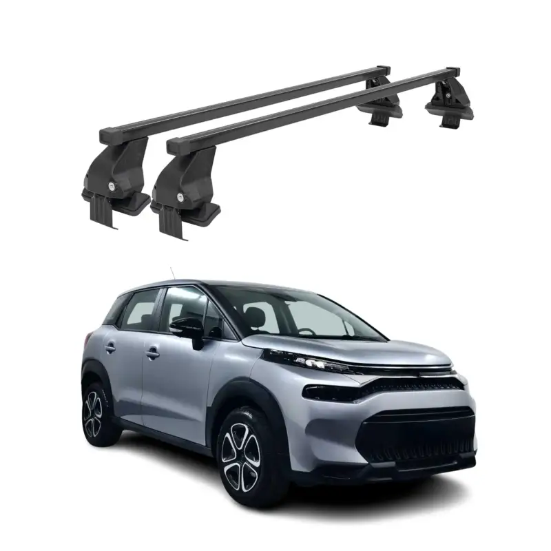 Top-Angebot Menabo Dachträger Grundträger für Citroen C3 Aircross 2017-2024 Stahl Schwarz 2x