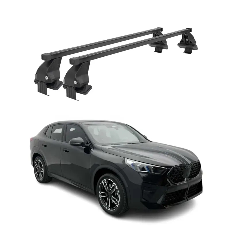 Zertifiziert Menabo Dachträger Grundträger für BMW iX2 U10 2024-2026 Stahl Schwarz 2tlg