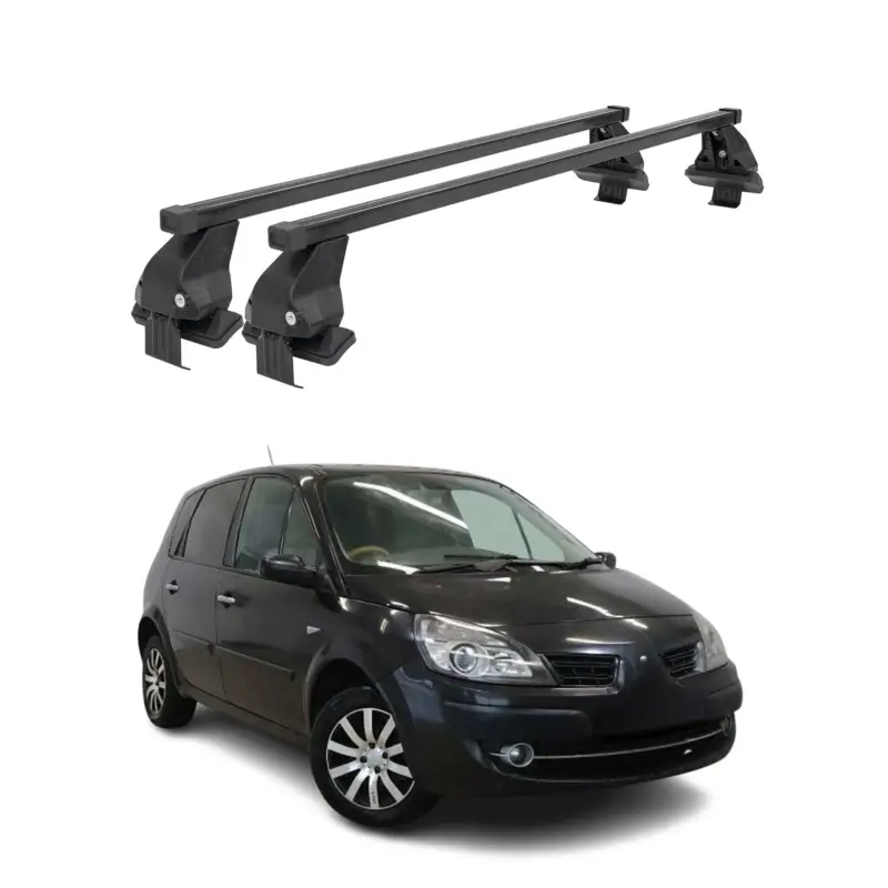 Sichere Zahlung Menabo Dachträger für Renault Scénic III Pre-Facelift 2009-2013 Stahl Schwarz 2x