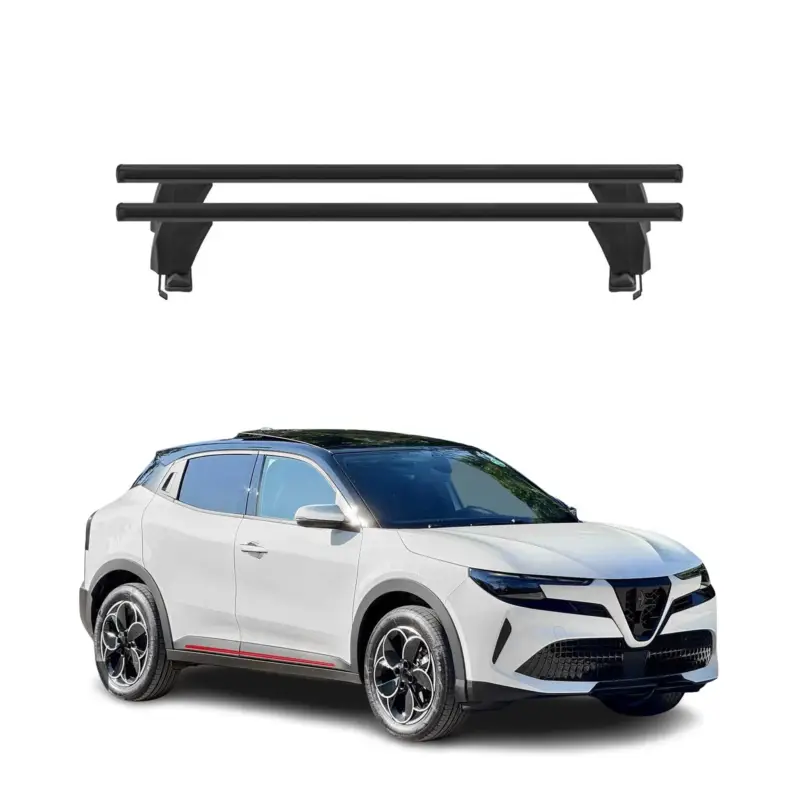 Menabo Dachträger Grundträger für Alfa Romeo Junior 2024-2026 ABE Alu Schwarz 2x Meistverkauft