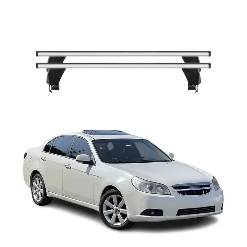 Menabo Dachträger Grundträger für Chevrolet Epica 2005-2011 Alu Grau 2tlg Letzte Chance