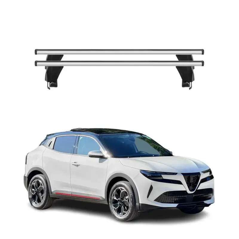 Menabo Dachträger Grundträger für Alfa Romeo Junior 2024-26 ABE Alu Silber 2tlg Bestpreis