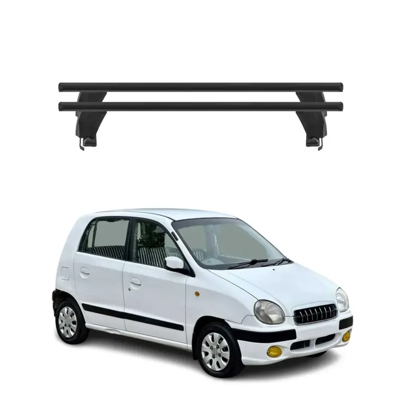 Menabo Dachträger Grundträger für Hyundai Atos Prime 1999-2008 Alu Schwarz 2tlg Abverkauf