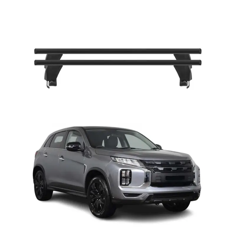 Zertifiziert Menabo Dachträger Grundträger für Mitsubishi ASX mk2 2023-26 Alu Schwarz 2tlg