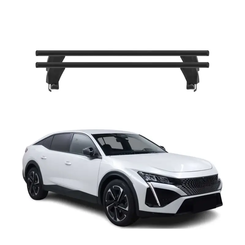 Menabo Dachträger Grundträger für Peugeot 408/408 X 2022-2026 Alu Schwarz 2tlg Versand Am Gleichen Tag