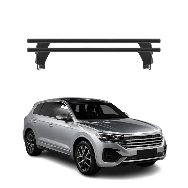Zertifiziert Menabo Dachträger Grundträger für VW Touareg III 2018-2026 Alu Schwarz 2tlg