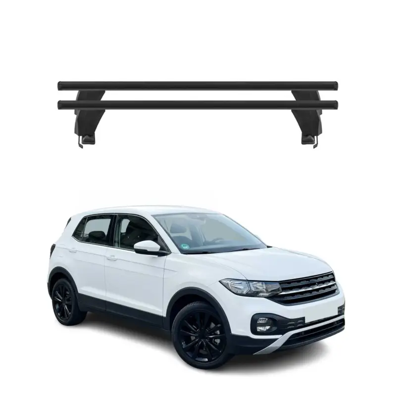 Online Kaufen Menabo Dachträger Grundträger für VW T-Cross 2019-2026 Alu Schwarz 2tlg