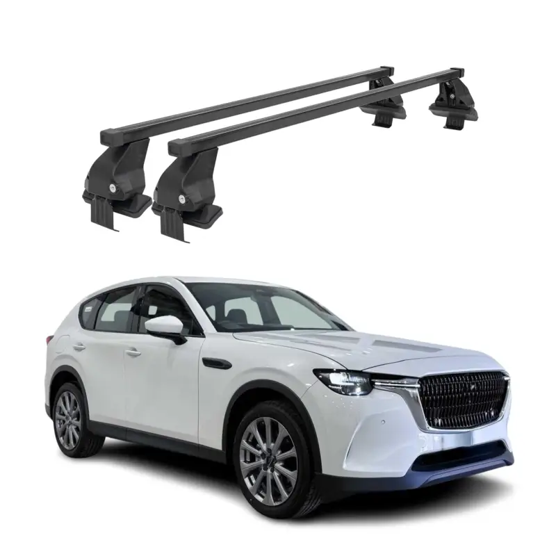 Sichere Zahlung Menabo Dachträger Grundträger für Mazda CX-60 2022-2026 Stahl Schwarz 2tlg