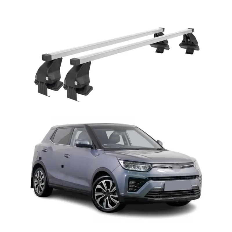 Menabo Dachträger Grundträger für Ssangyong Tivoli 2015-2023 Stahl Grau 2tlg Abverkauf