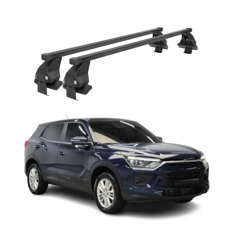 Schneller Versand Menabo Dachträger Grundträger für Ssangyong Korando mk4 2019-26 Stahl Schwarz 2x