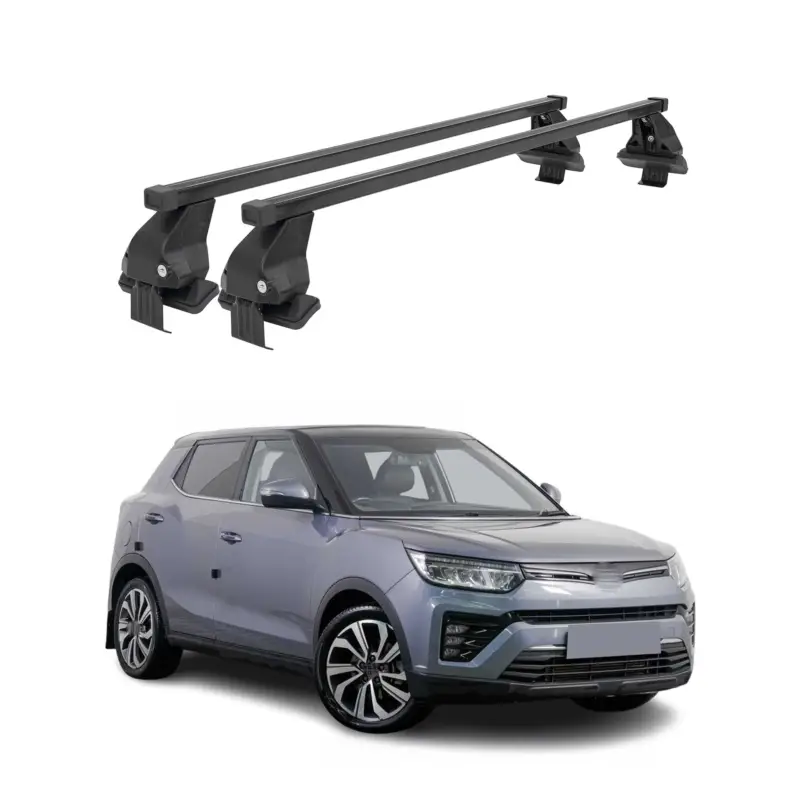 Menabo Dachträger Grundträger für Ssangyong Tivoli 2015-2023 Stahl Schwarz 2tlg Markenware