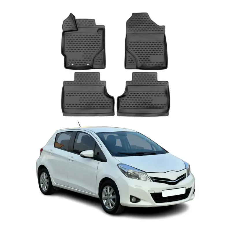 Sonderaktion OMAC Gummimatten Fußmatten für Toyota Yaris P13 2010-2024 TPE Matten Schwarz 4x