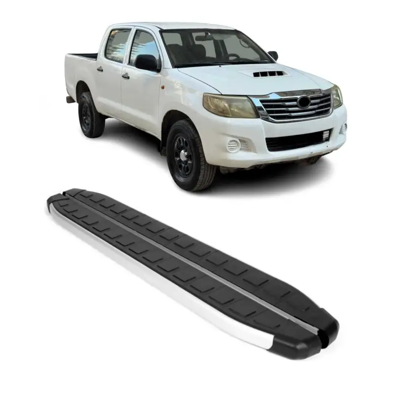 Angebot Seitenschweller Trittbretter für Toyota Hilux DoubleCab 2005-15 Alu Schwarz