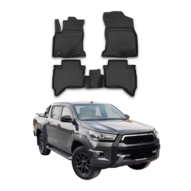 OMAC Gummimatten Fußmatten für Toyota Hilux 2015-2026 TPE Automatten Schwarz 4x Mega-Angebot