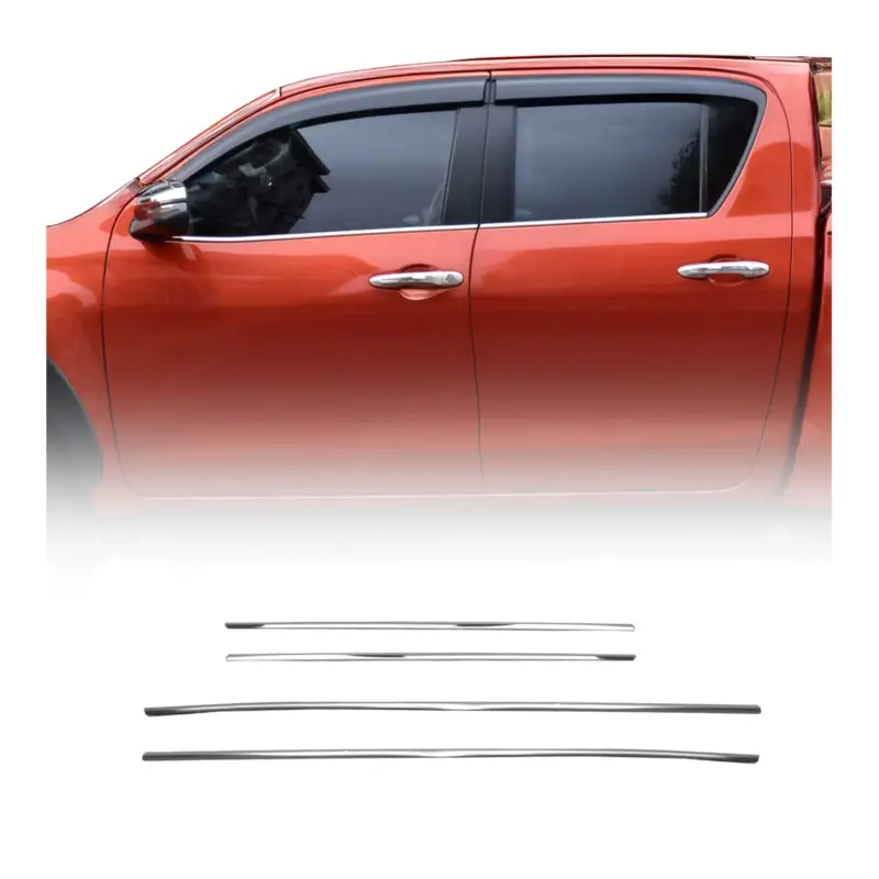 Neuheit Fensterleisten Zierleisten für Toyota Hilux 2015-2026 Edelstahl Chrom 4tlg