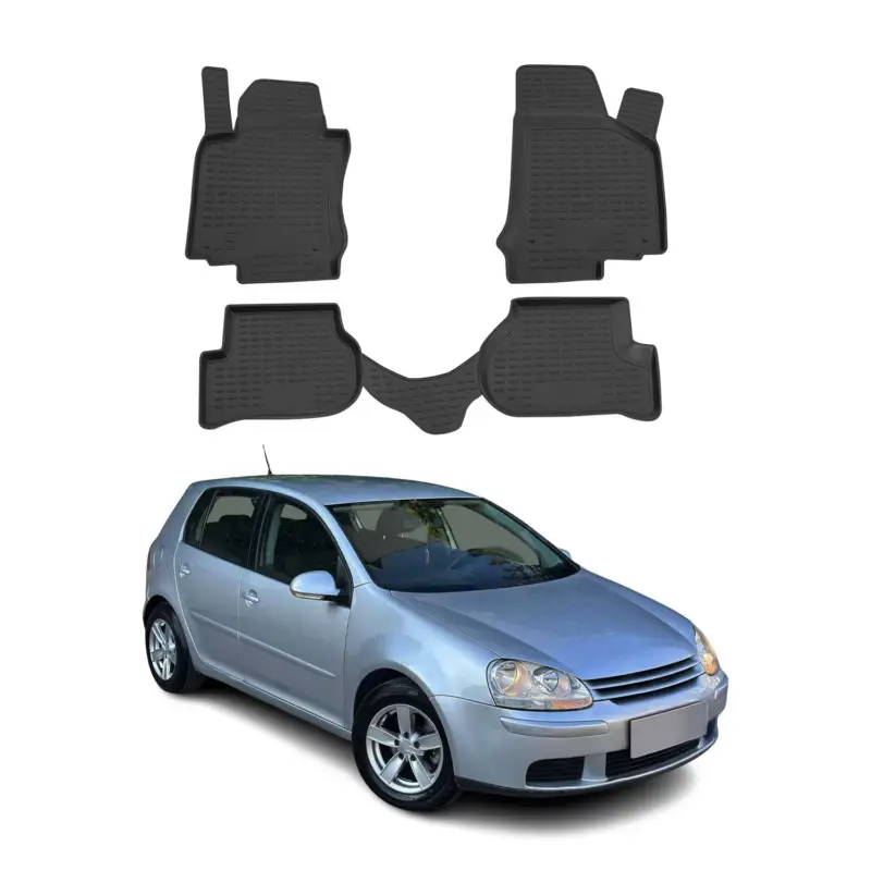 OMAC Gummimatten Fußmatten für VW Golf Mk5 2003-2009 TPE Automatten Schwarz 4x Letzte Chance
