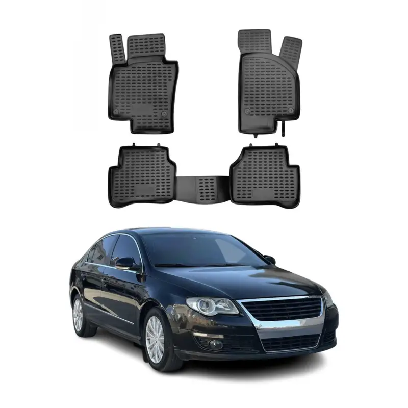 OMAC Gummimatten Fußmatten für VW Passat B6 2005-2011 TPE Automatten Schwarz 4x Begrenztes Angebot