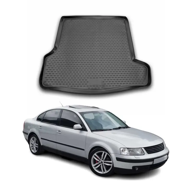 Billig Kofferraummatte Kofferraumwanne für VW Passat B5 1996-2005 Gummi TPE Schwarz