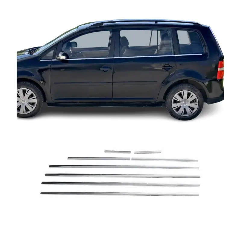 Nur Heute Fensterleisten Zierleisten für VW Touran 2003-2010 Edelstahl Chrom 8tlg