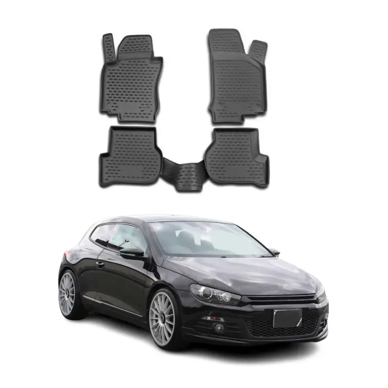 OMAC Gummimatten Fußmatten für VW Scirocco 2008-2017 TPE Automatten Schwarz 4x Markenprodukt