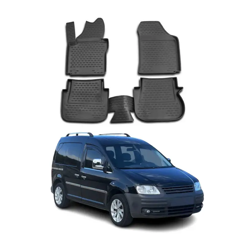 Mega-Angebot OMAC Gummimatten Fußmatten für VW Caddy III 2003-2020 TPE Automatten Schwarz 4x