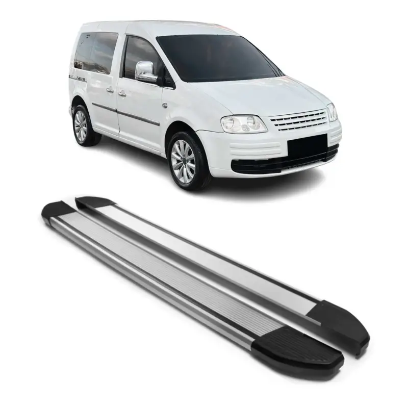 Aluminium Seitenschweller Trittbretter für VW Caddy III 2003-2020 L1 Silber 2tlg Rabatt