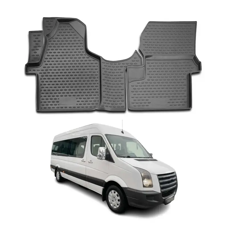 OMAC Gummimatten Fußmatten für VW Crafter 2006-2016 TPE Automatten Schwarz 2x Geprüft