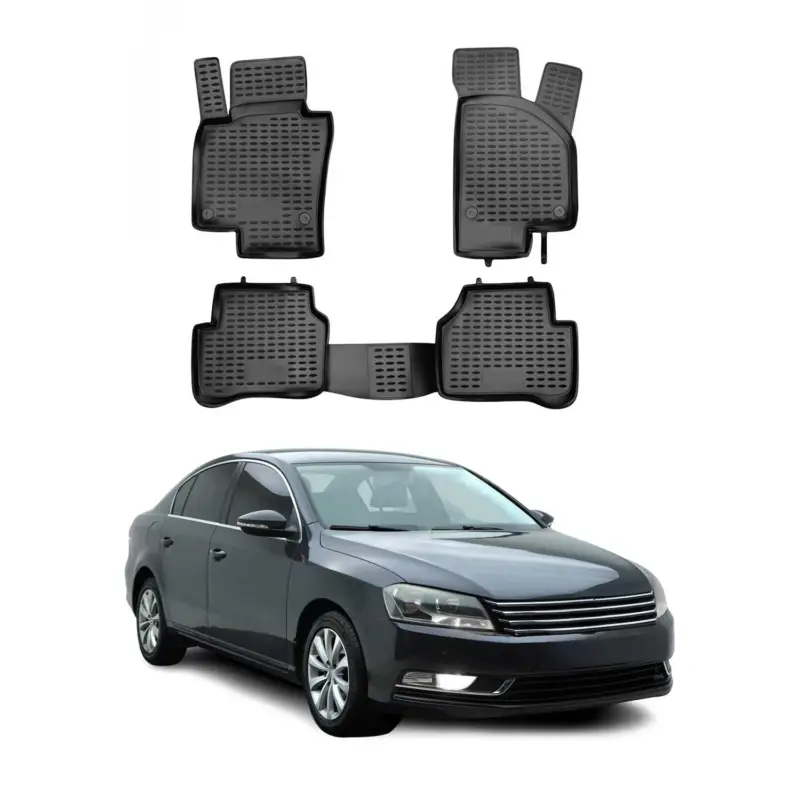 Nur Für Kurze Zeit OMAC Gummimatten Fußmatten für VW Passat B7 2011-2015 TPE Automatten Schwarz 4x
