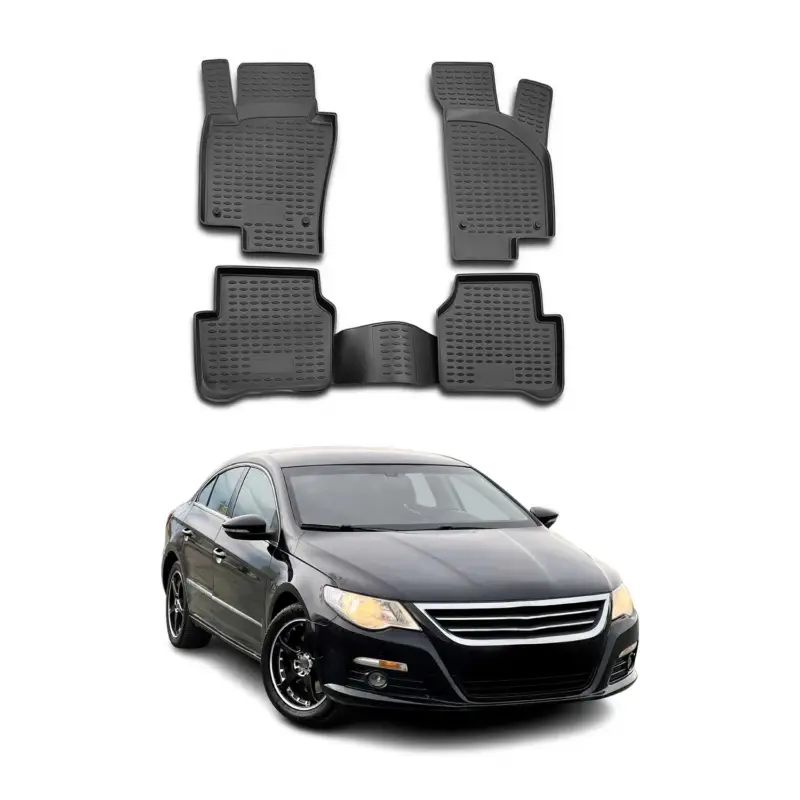 OMAC Gummimatten Fußmatten für VW CC 2008-2017 TPE Automatten Schwarz 4x Ausverkauf