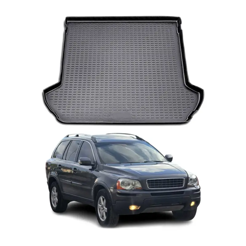 Kofferraummatte Kofferraumwanne für Volvo XC90 2002-2014 Gummi TPE Schwarz Markenprodukt
